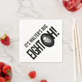 80歳の誕生日8歳!フォトモノ白黒 スタンダードカクテルナプキン (インサイチュ)