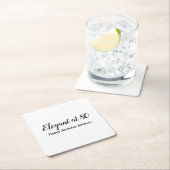 80歳の誕生日80エレガントブラックのパーソナライズ スクエアペーパーコースター (インサイチュ)