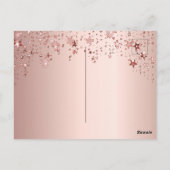 80歳の誕生日80バラ金ゴールドスター日付を保存 ポストカード (裏面)