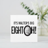 80歳の誕生日 エイト オー！ フォト モノクロ 白黒 招待状 (スタンド正面)