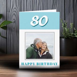 80歳の誕生日 カスタム フォト パーソナライズド カード