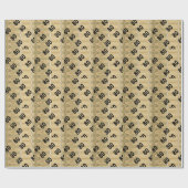 80歳の誕生日 コーヒーで汚れた折り目のある紙 ラッピングペーパー (フラット)