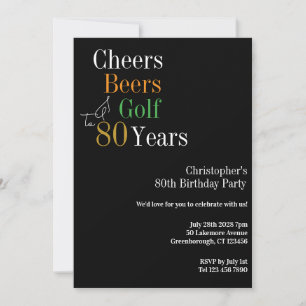 80歳の誕生日 ゴルフ 乾杯 ビール パーティー 招待状