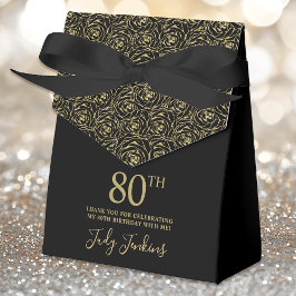 80歳の誕生日 ゴールドラメバラの御礼  フェイバーボックス