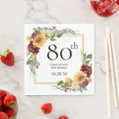 80歳の誕生日 ヒマワリ スタンダードランチョンナプキン (インサイチュ)