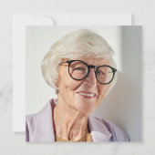 80歳の誕生日 ブルー・ハイドランジアの花 水彩画 招待状 (裏面)