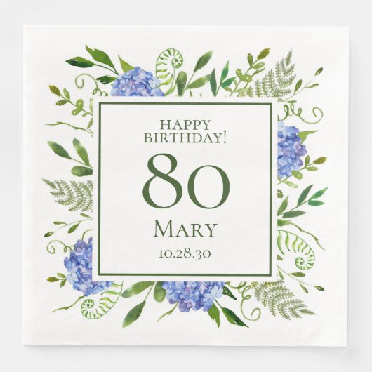80歳の誕生日 ブルー・ハイドランジア (正面)