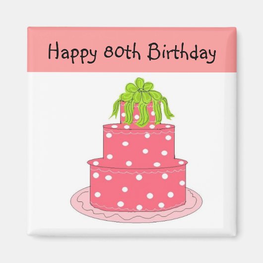 80歳の誕生日 マグネット (正面)