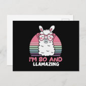 80歳の誕生日 ラマジング ラマ 80歳の誕生日 ポストカード (正面/裏面)