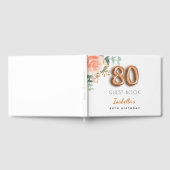 80歳の誕生日　ローズゴールドのユーカリの名前 ゲストブック (全面)