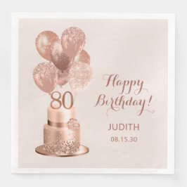 80歳の誕生日 ローズゴールドケーキ