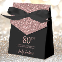 80歳の誕生日 ローズゴールドラメ ありがとう