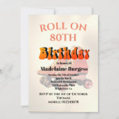 80歳の誕生日 ローラー スケートで楽しもう モダン 招待状 (裏面)
