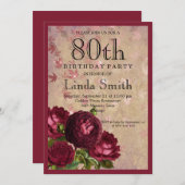 80歳の誕生日 招待状 (正面/裏面)
