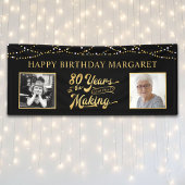 80歳の誕生日 積み重ねてきた年月 2枚の写真 横断幕