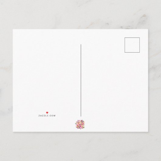 80歳の誕生日 花のモダンなSave The Date ポストカード (裏面)