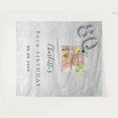 80歳の誕生日 銀の写真 グリッター ダスト ウェルカム タペストリー (正面(横))