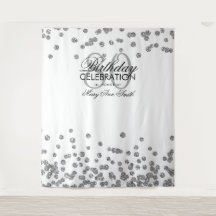 80歳の誕生日 銀白色の紙吹雪 背景