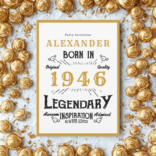 80歳の誕生日 1946年生まれ ホワイトゴールドレジェンド 招待状