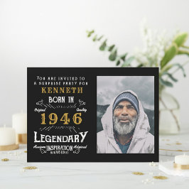 80歳の誕生日 1946 ヴィンテージ ブラック ゴールド オーダーメイド 招待状