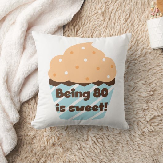 80歳は甘い誕生日Tシャツとプレゼント クッション (ブランケット)