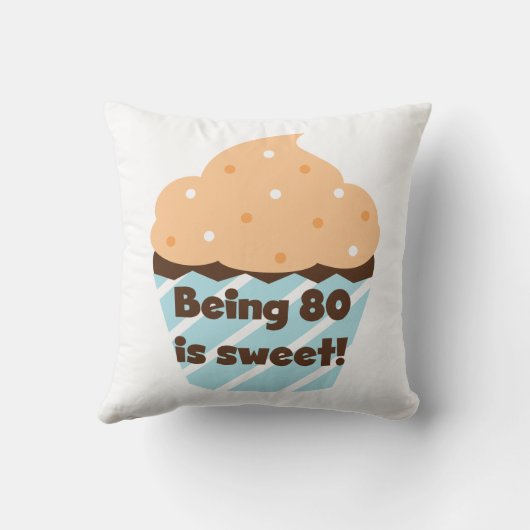 80歳は甘い誕生日Tシャツとプレゼント クッション (裏面)