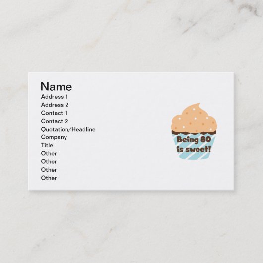 80歳は甘い誕生日Tシャツとプレゼント 名刺 (正面)