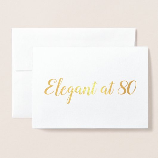 80歳エレガントの誕生日にパーソナライズ 箔カード (封筒付き正面)