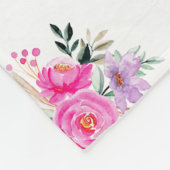 80歳エレガントの誕生日ピンクフローラ フリースブランケット (角)