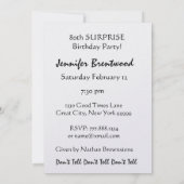 80歳カスタム誕生日パーティーの招待 招待状 (裏面)