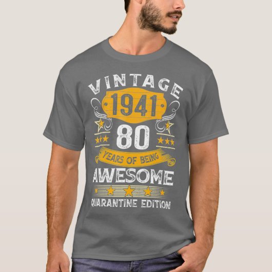 80歳ギフトヴィンテージ1941 80誕生日 Tシャツ (正面)