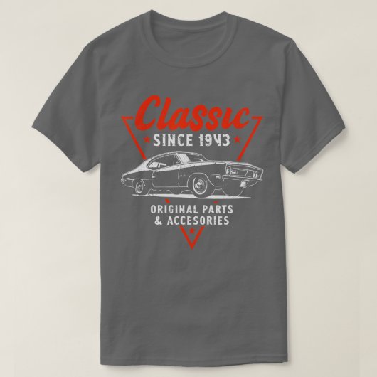 80歳クラシック車1943 80誕生日 Tシャツ (デザイン正面)