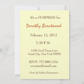 80歳サプライズ誕生日パーティー ゴールドフラワー 招待状 (裏面)