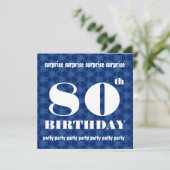 80歳サプライズ誕生日パーティー 青と白 W1888 招待状 (スタンド正面)