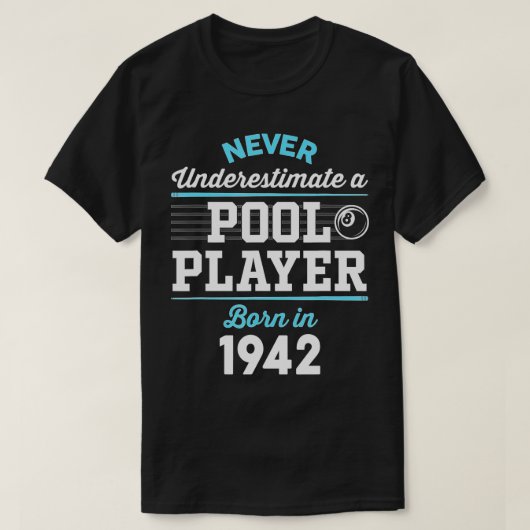 80歳プールとビリヤード選手_ 1942 80th Bi Tシャツ (デザイン正面)