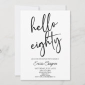 80歳ミニマルのエレガント誕生日パーティー 招待状 (正面)