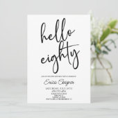 80歳ミニマルのエレガント誕生日パーティー 招待状 (スタンド正面)
