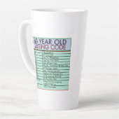 80歳メールや文字を打つコードおもしろい誕生日上級マグカップ カフェラテマグ (左アングル)