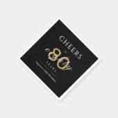 80歳モダンの誕生日パーティーに古典的な応援 スタンダードカクテルナプキン (角)