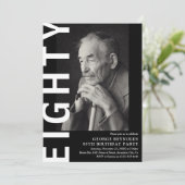 80歳モダンの誕生日パーティー 招待状 (スタンド正面)