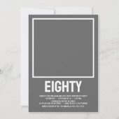 80歳モダンの誕生日パーティー 招待状 (正面)
