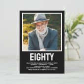 80歳モダンの誕生日パーティー 招待状 (スタンド正面)