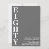 80歳モダンの誕生日パーティー 招待状 (正面)