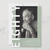 80歳モダンの誕生日パーティー 招待状 (正面)