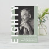 80歳モダンの誕生日パーティー 招待状 (スタンド正面)