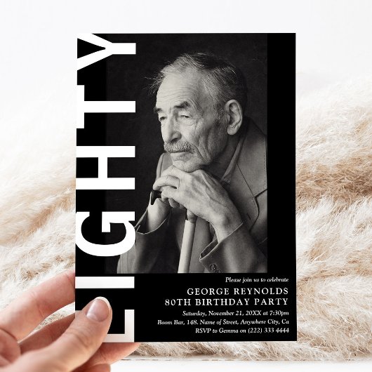 80歳モダンの誕生日パーティー 招待状