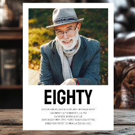 80歳モダンの誕生日パーティー 招待状