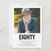 80歳モダンの誕生日パーティー 招待状 (正面)