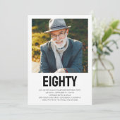 80歳モダンの誕生日パーティー 招待状 (スタンド正面)