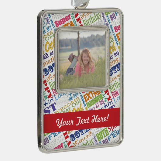 80歳ユニークの誕生日パーティギフトパーソナライズされたズ シルバープレートフレームオーナメント (右)